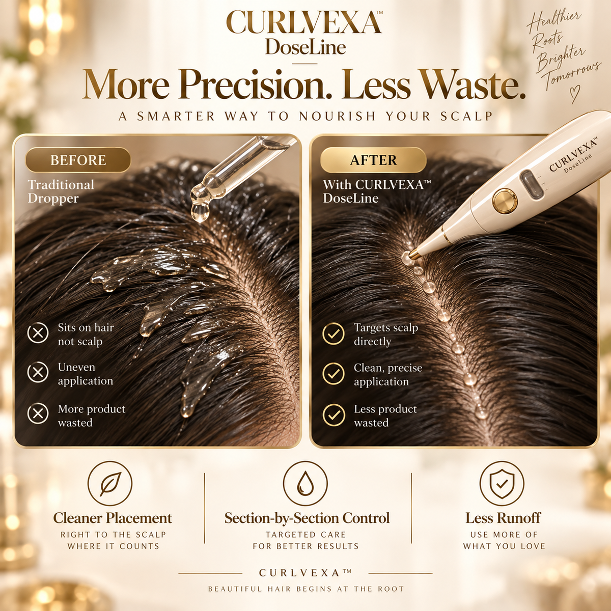 CURLVEXA™ DoseLine | Precision Scalp Serum Applicator