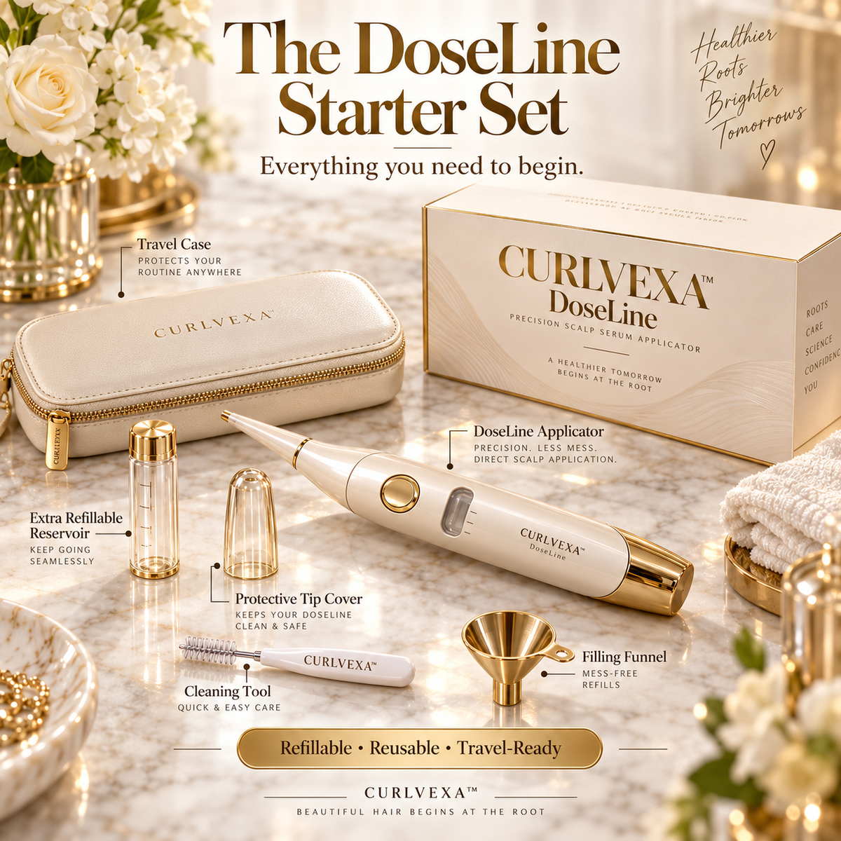 CURLVEXA™ DoseLine | Precision Scalp Serum Applicator