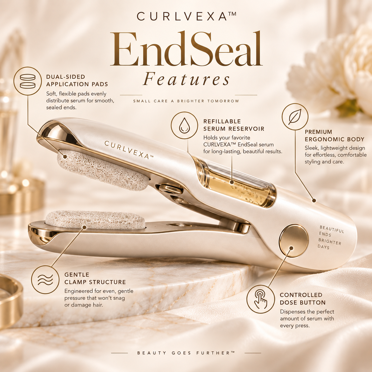 CURLVEXA™ EndSeal  Dual-Sided Hair-End Serum Applicator