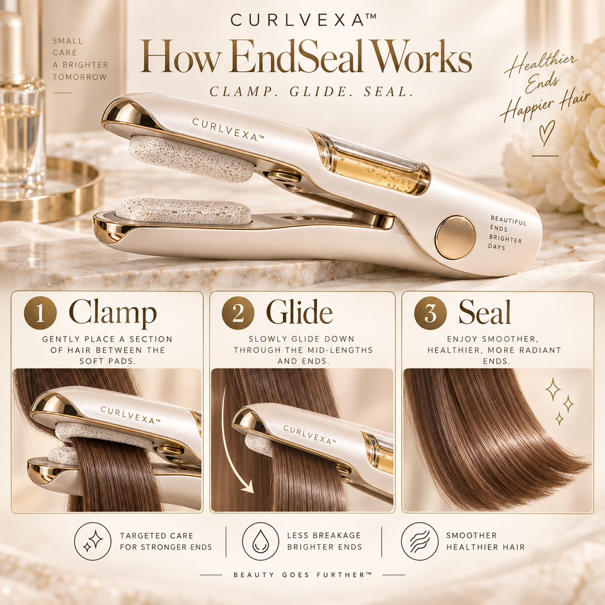 CURLVEXA™ EndSeal  Dual-Sided Hair-End Serum Applicator
