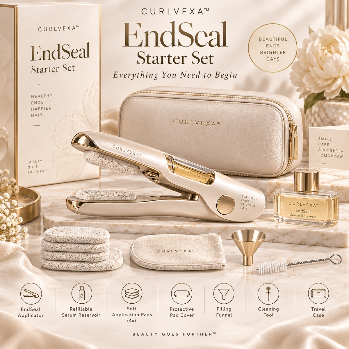 CURLVEXA™ EndSeal  Dual-Sided Hair-End Serum Applicator