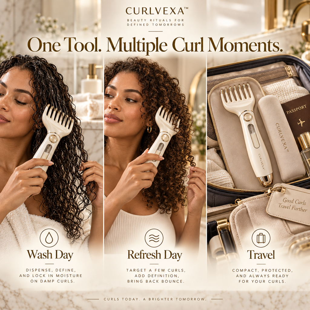 CURLVEXA™ CurlDose | Precision Curl Cream Dispensing Rake