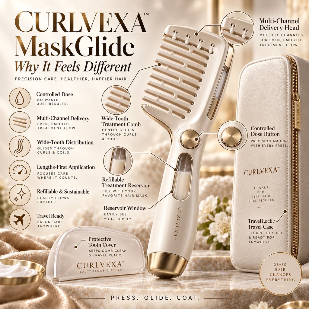 CURLVEXA™ MaskGlide  Precision Hair Mask Dispensing Comb