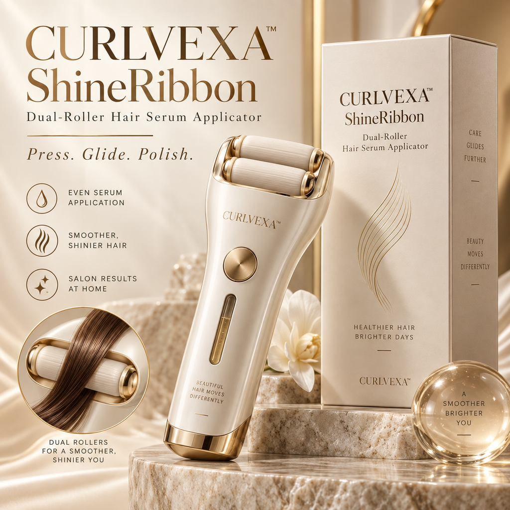 CURLVEXA™ ShineRibbon | Dual-Roller Hair Serum Applicator