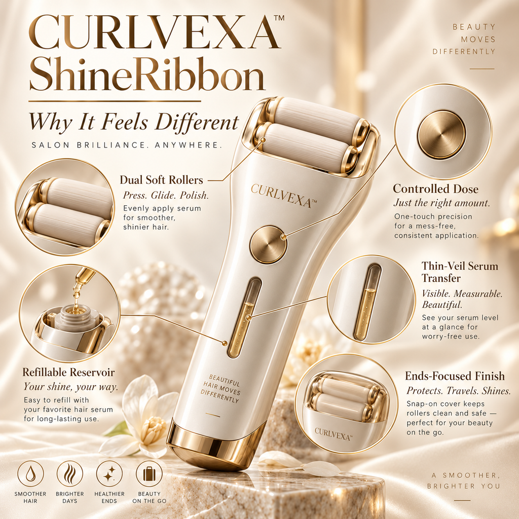 CURLVEXA™ ShineRibbon | Dual-Roller Hair Serum Applicator