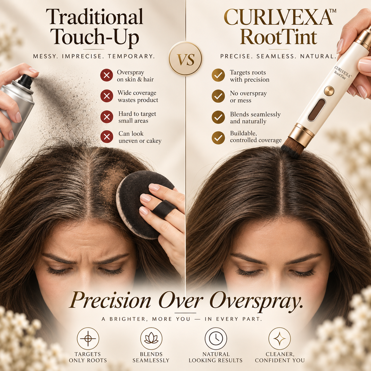 CURLVEXA™ RootTint | Precision Root Touch-Up Powder Applicator