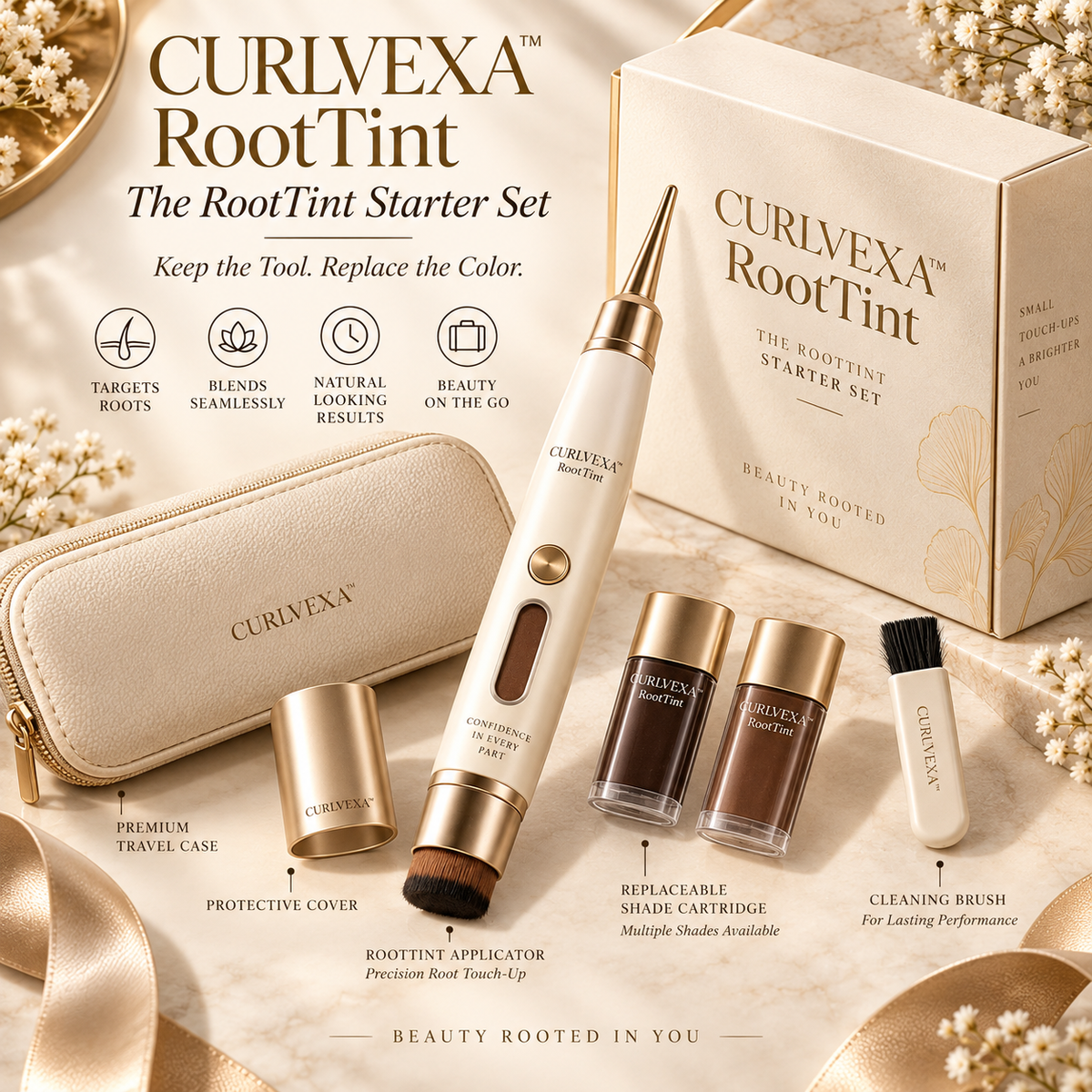 CURLVEXA™ RootTint | Precision Root Touch-Up Powder Applicator