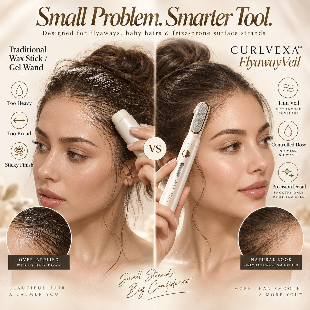 CURLVEXA™ FlyawayVeil | Precision Flyaway Smoothing Applicator