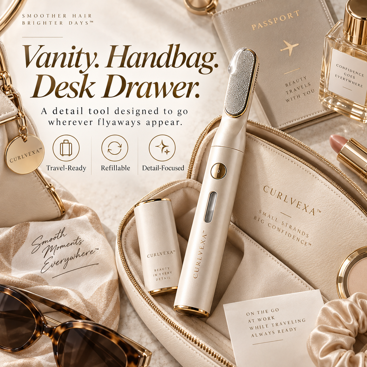 CURLVEXA™ FlyawayVeil | Precision Flyaway Smoothing Applicator