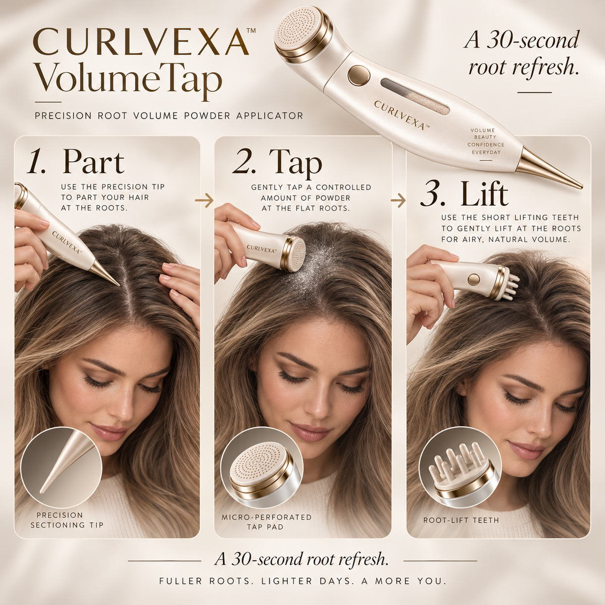 CURLVEXA™ VolumeTap | Precision Root Volume Powder Applicator