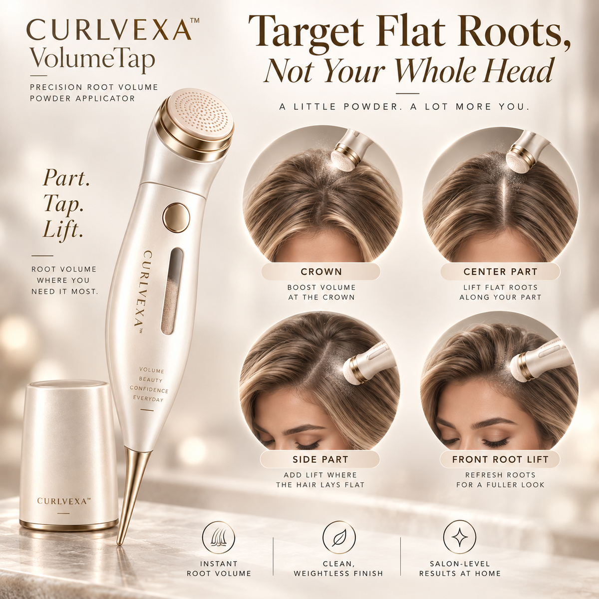 CURLVEXA™ VolumeTap | Precision Root Volume Powder Applicator