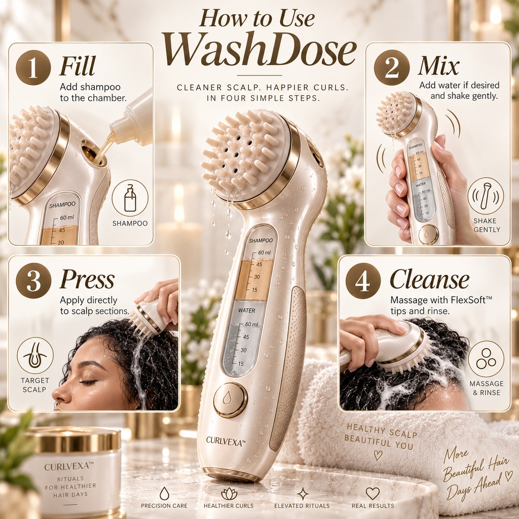 CURLVEXA™ WashDose Precision Shampoo Dosing & Scalp Cleansing System