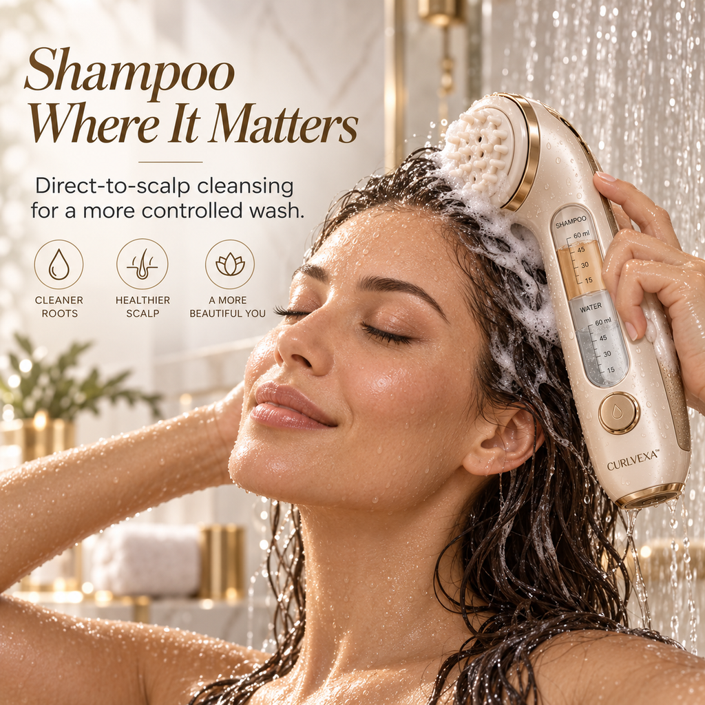 CURLVEXA™ WashDose Precision Shampoo Dosing & Scalp Cleansing System