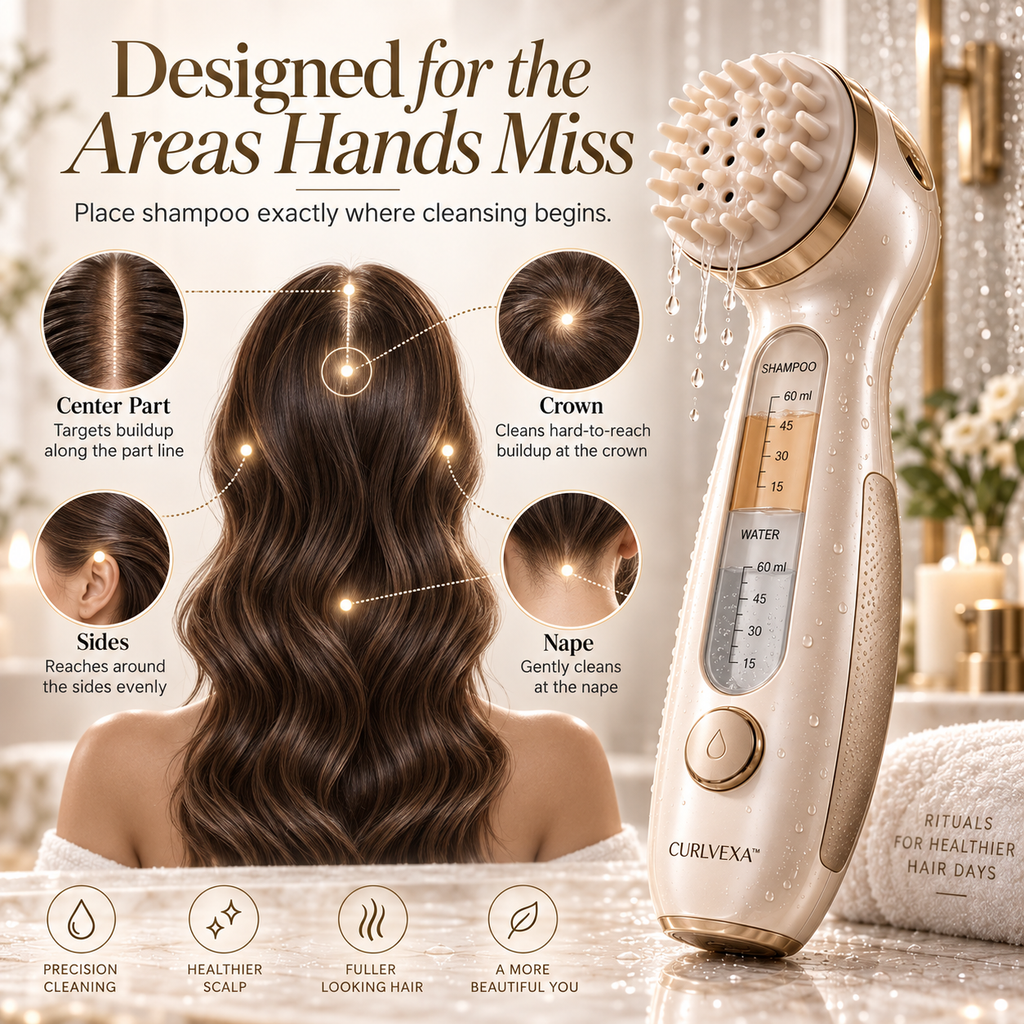 CURLVEXA™ WashDose Precision Shampoo Dosing & Scalp Cleansing System
