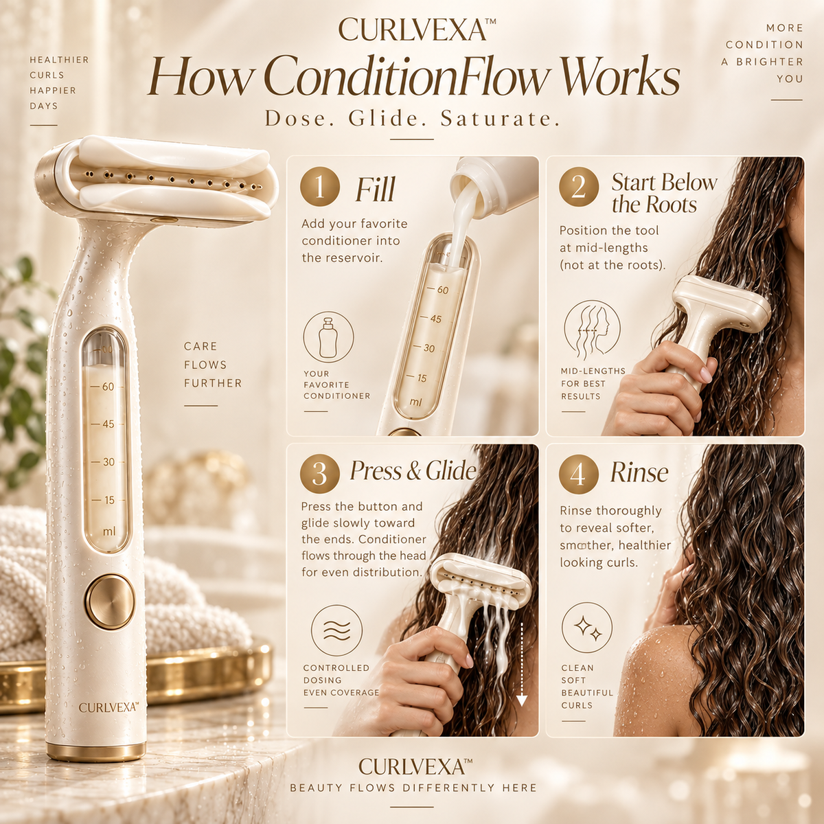 CURLVEXA™ ConditionFlow | Precision Conditioner Distribution Applicator