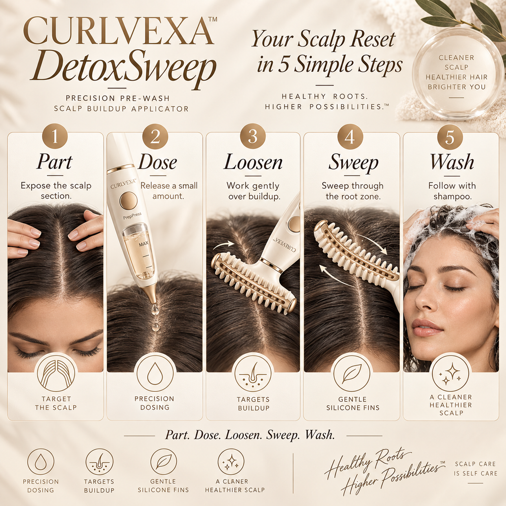 CURLVEXA™ DetoxSweep  Precision Pre-Wash Scalp Buildup Applicator