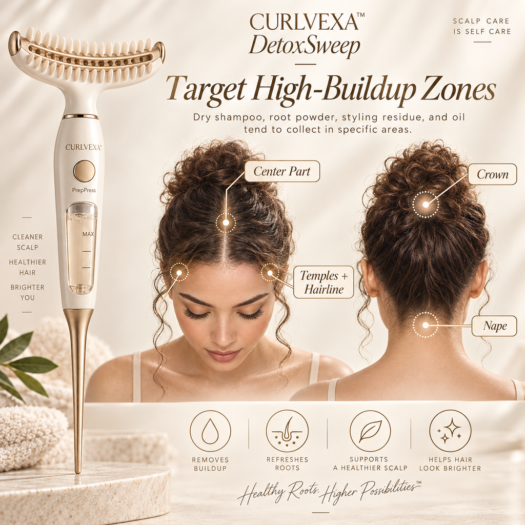CURLVEXA™ DetoxSweep  Precision Pre-Wash Scalp Buildup Applicator