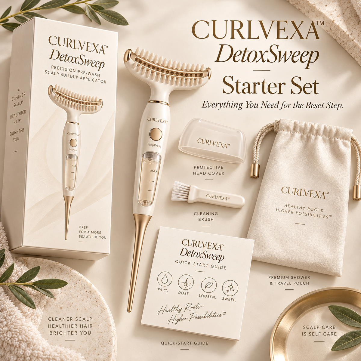 CURLVEXA™ DetoxSweep  Precision Pre-Wash Scalp Buildup Applicator