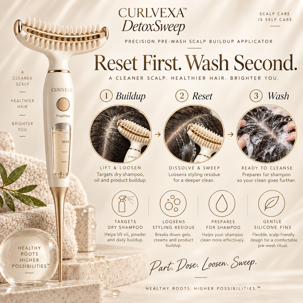 CURLVEXA™ DetoxSweep  Precision Pre-Wash Scalp Buildup Applicator