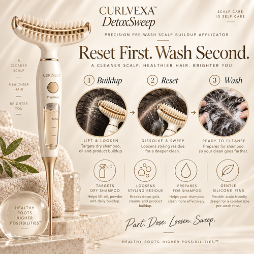 CURLVEXA™ DetoxSweep  Precision Pre-Wash Scalp Buildup Applicator