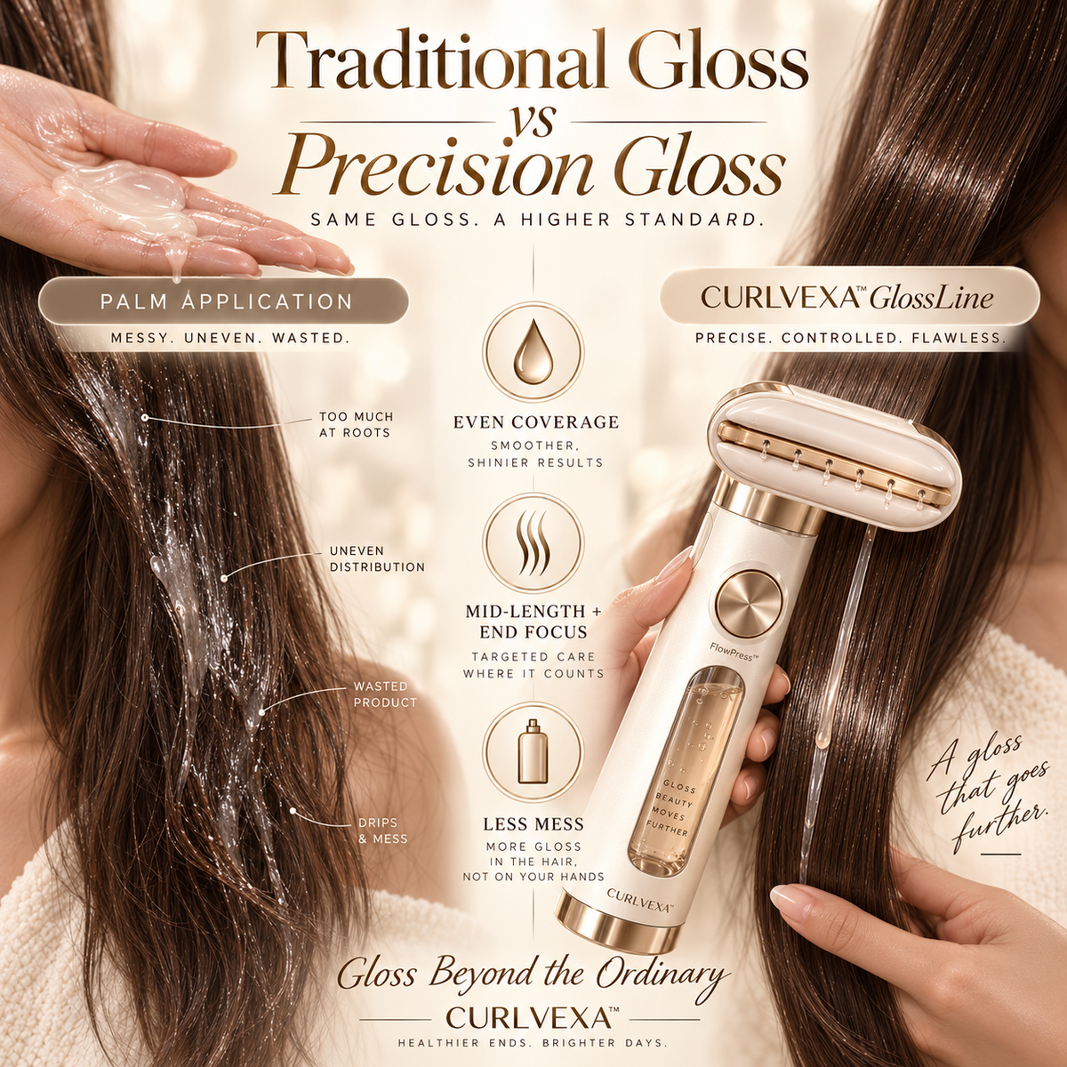CURLVEXA™ GlossLine | Precision Hair Gloss Applicator