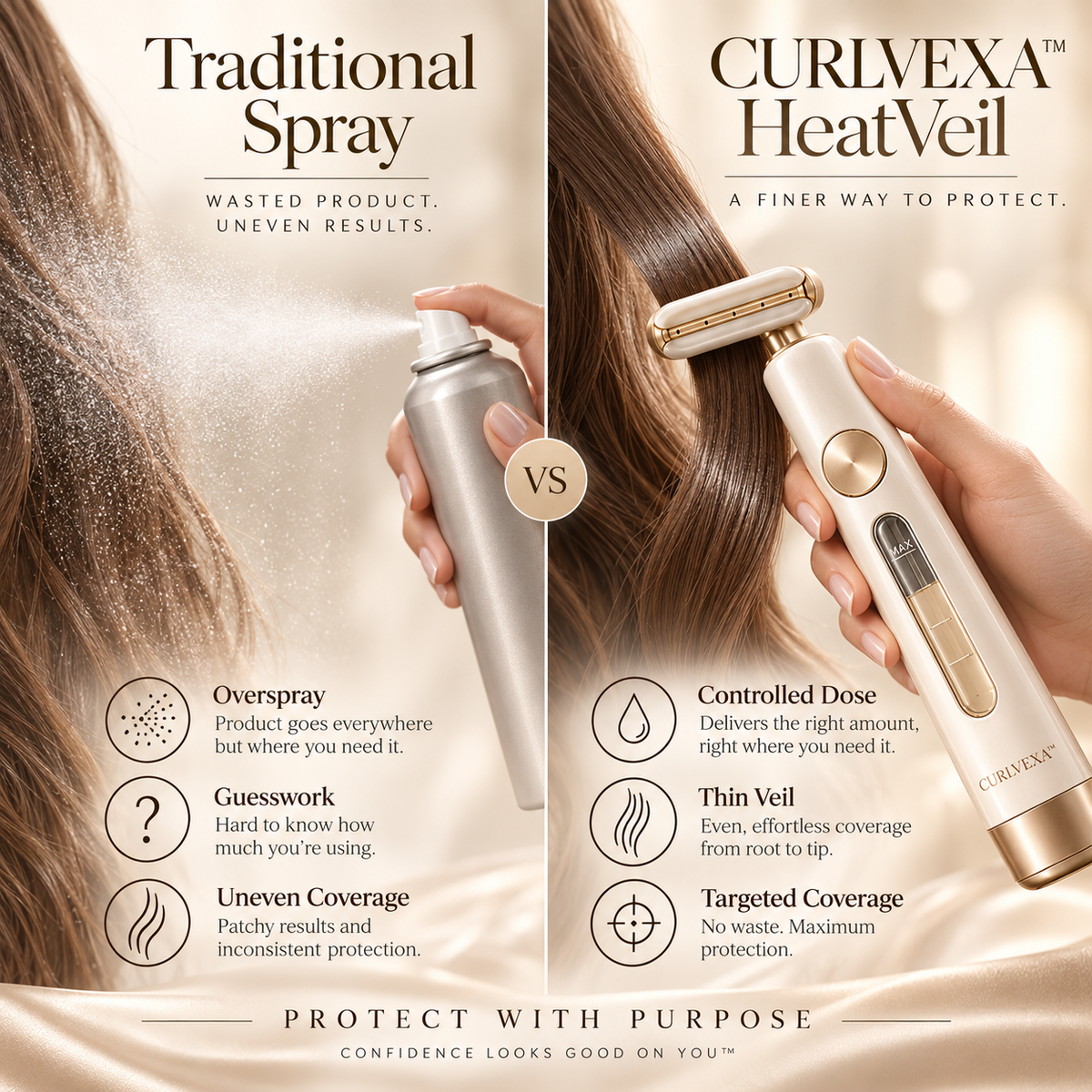 CURLVEXA™ HeatVeil | Precision Heat-Protectant Applicator