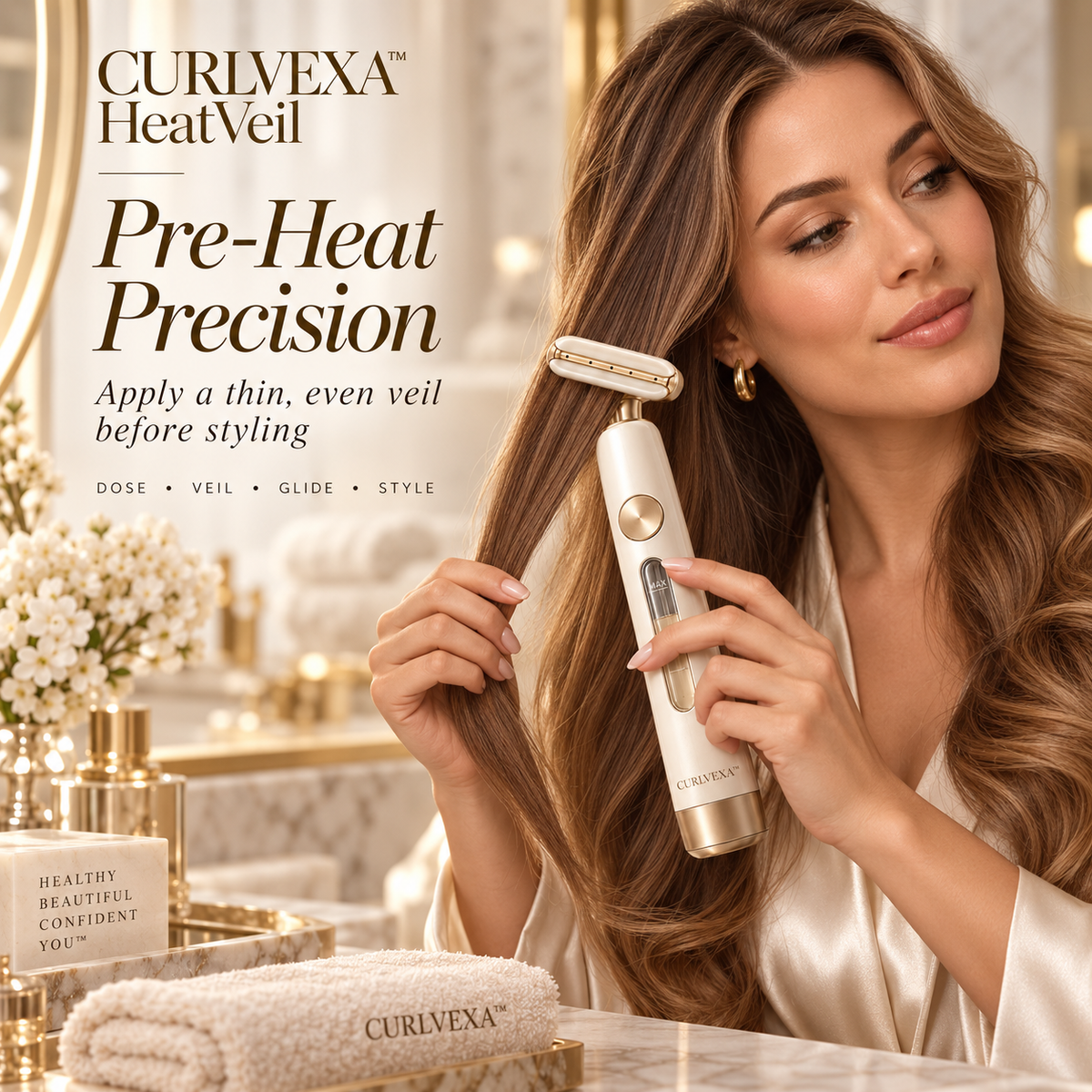 CURLVEXA™ HeatVeil | Precision Heat-Protectant Applicator