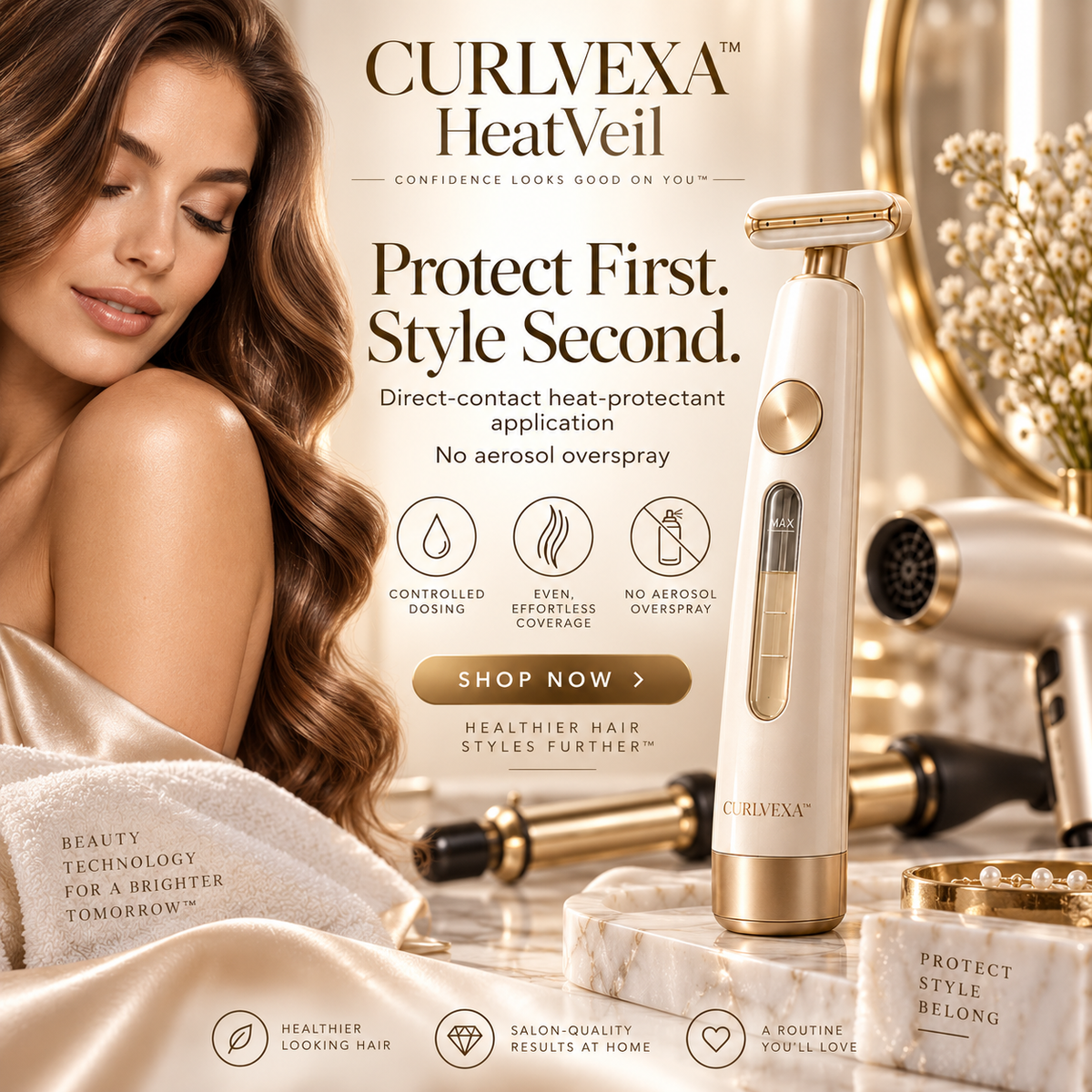 CURLVEXA™ HeatVeil | Precision Heat-Protectant Applicator